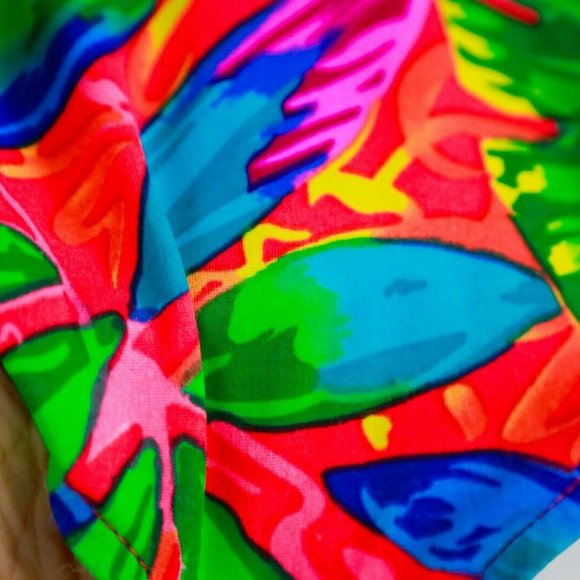 Ocean Pacific High Cut Neon Floral Swim Bottoms - Picture 8 of 8